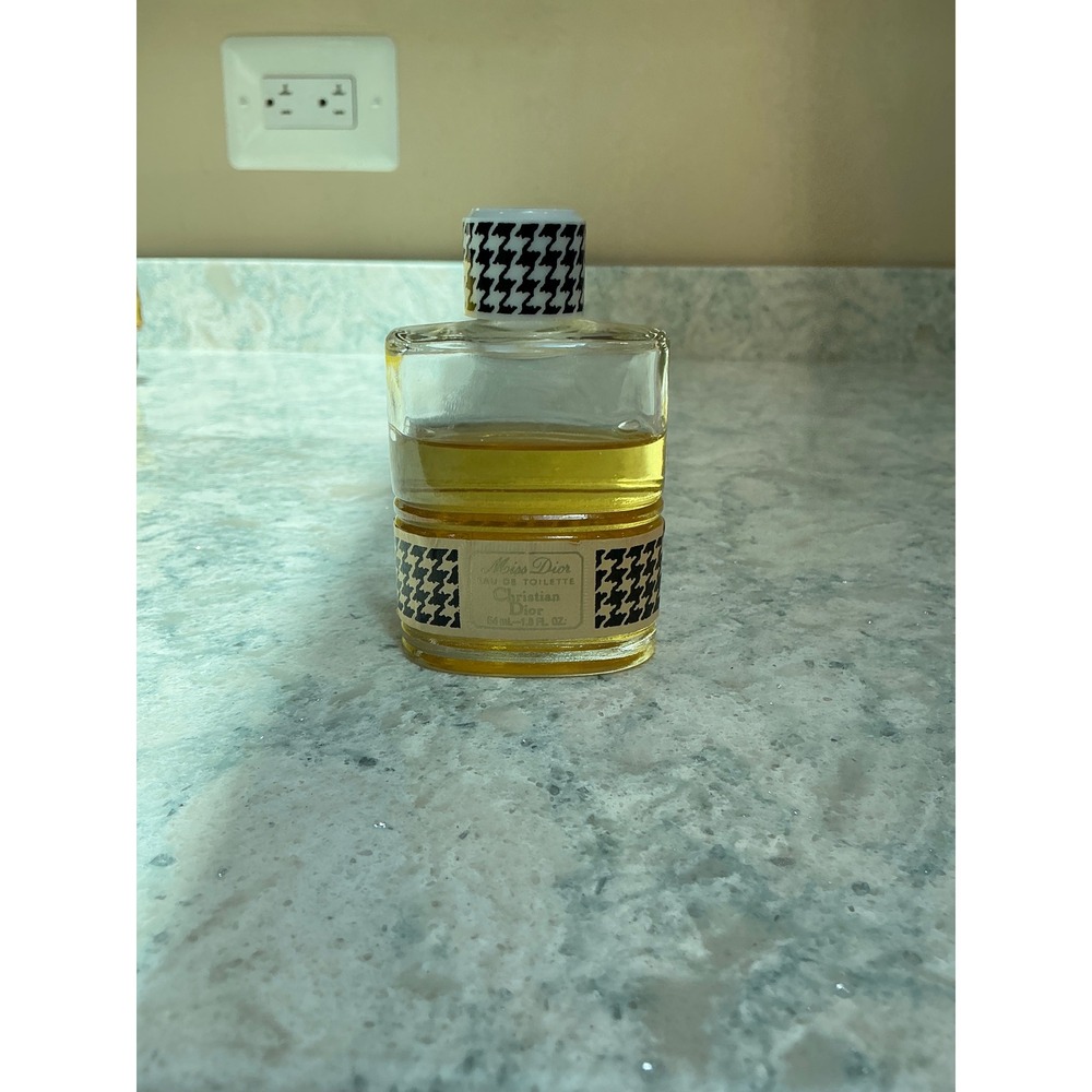 Christian Dior Eau de Toilette Miss Dior 1.8oz Yellow Vintage Houndstooth Splash